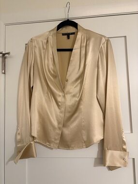 Lafayette 148 Silk Champagne Blouse